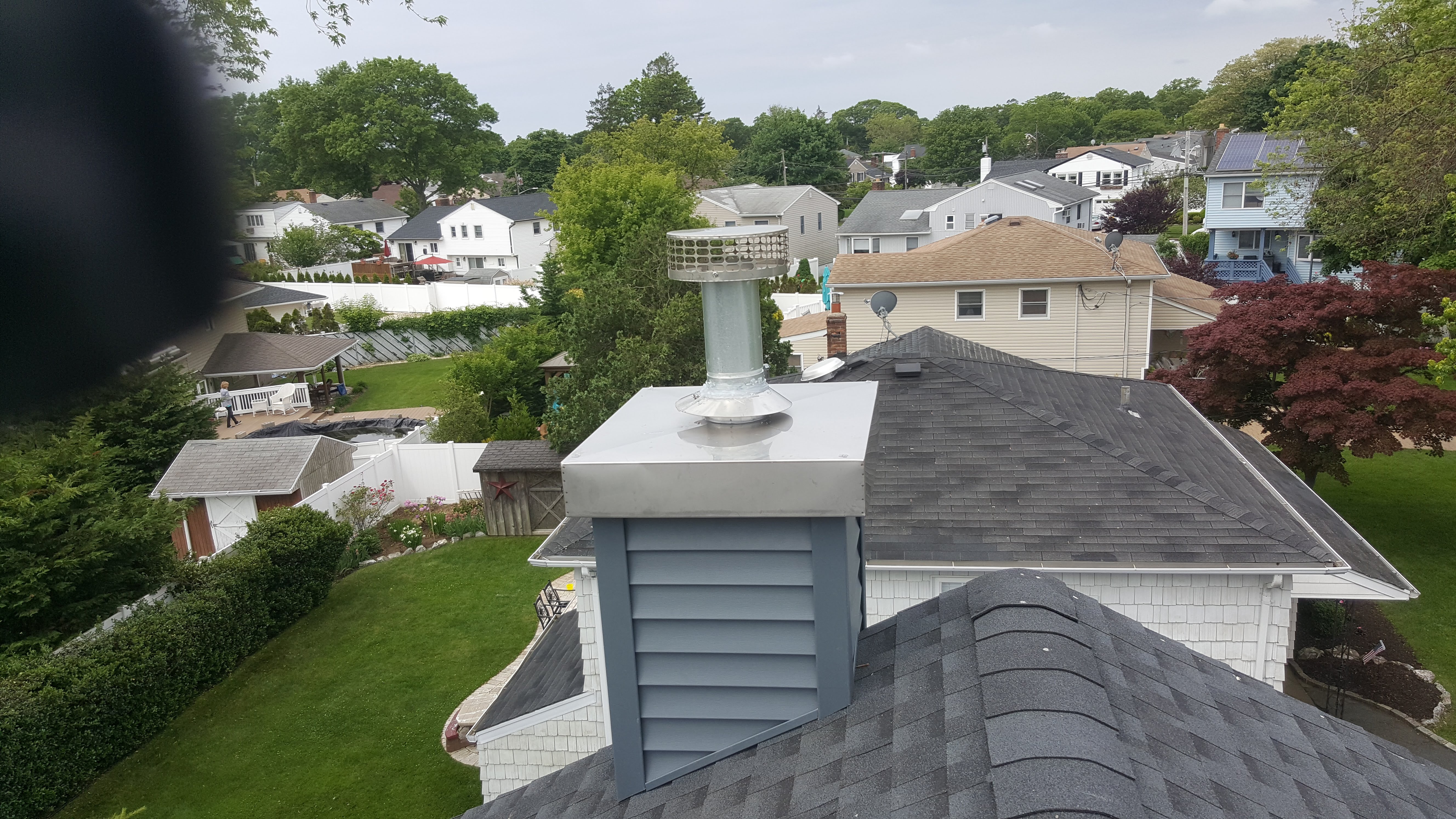 Complete chimney crown rebuild and waterproofing in Jericho, New York